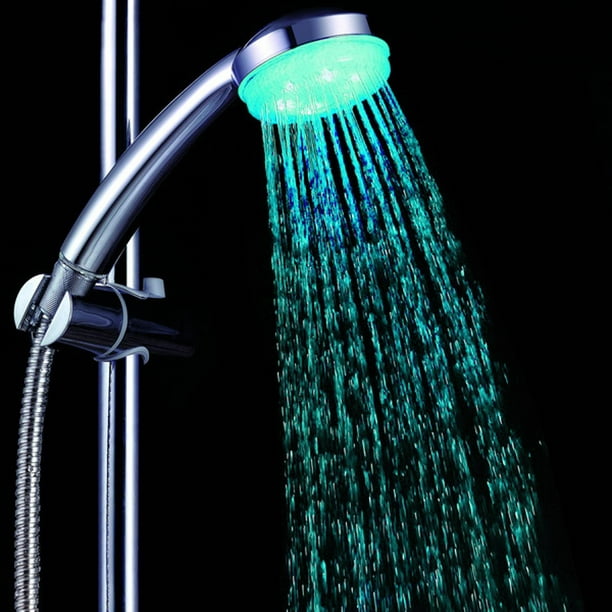 NEW Colorful Head Home Bathroom 7 Colors Changing LED Shower Water Glow Light 